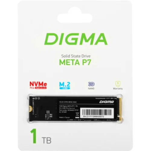 Накопитель SSD Digma PCIe 4.0 x4 1TB DGSM4001TP73T Meta P7 M.2 2280