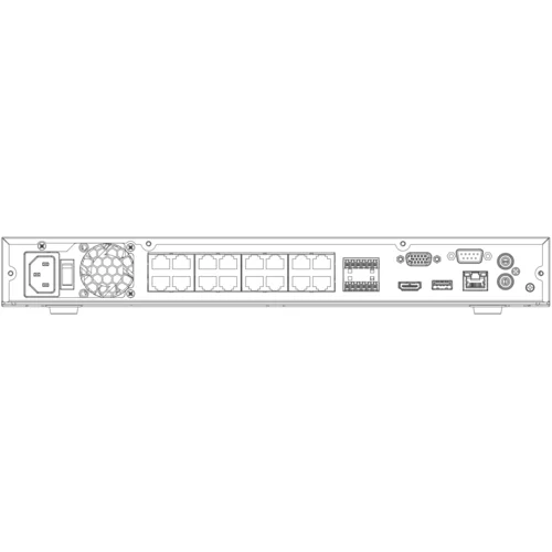 IP Видеорегистратор Dahua DHI-NVR4216-16P-4KS2 до 16х 8 Мп камер, 2 HDD до 6 Тб каждый, 16 PoE портов, ANR, до 200 Мбит/с вх. битрейт