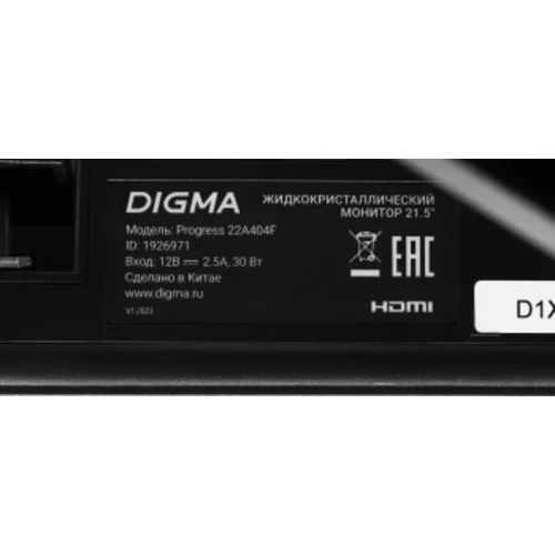 Монитор Digma 21.5" Progress 22A404F черный VA LED 5ms 16:9 HDMI M/M матовая 250cd 178гр/178гр 1920x