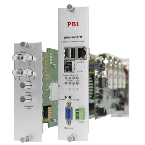 Модуль 4-тюнерного трансмодулятора QAM DMM-2410TM-30T2C (4 PLP DVB-T2 в 4 DVB-C) для цифровой ГС PBI DMM-1000