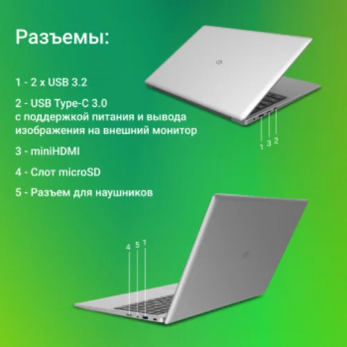 Ноутбук Digma EVE P5851 Pentium Silver N5030 8Gb SSD256Gb Intel UHD Graphics 605 15.6" IPS FHD Windows 11 Professional Cam 5000mAh (DN15N5-8CXW05)