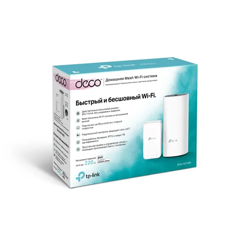 Комплект - Беспроводной маршрутизаитор AC1200 Домашняя Mesh Wi-Fi система Deco AC1200 (2 устройства)