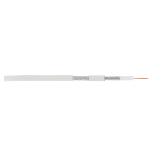 Кабель NETLAN коаксиальный, RG-6 (75 Ом), одножильный, CCS (омедненная сталь), внутренний, PVC нг(A), белый, 100м