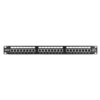 Коммутационная панель NETLAN 19", 1U, 24 порта, Кат.5e (Класс D), 100МГц, RJ45/8P8C, 110/KRONE, T568A/B, экранированная, черная