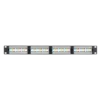 Коммутационная панель NETLAN 19", 1U, 24 порта, Кат.5e (Класс D), 100МГц, RJ45/8P8C, 110/KRONE, T568A/B, неэкранированная, черная
