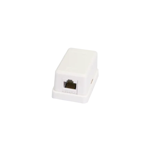 Настенная розетка NETLAN, 1 порт, Кат.5e (Класс D), 100МГц, RJ45/8P8C, 110, T568A/B, неэкранированная, белая, уп-ка 10шт.