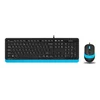 Клавиатура + мышь A4Tech Fstyler F1010 клав:чер/синий мышь:чер/синий USB Multimedia (F1010 BLUE)