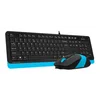 Клавиатура + мышь A4Tech Fstyler F1010 клав:чер/синий мышь:чер/синий USB Multimedia (F1010 BLUE)