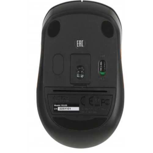 Мышь A4Tech Fstyler FG10S черный/оранжевый оптическая (2000dpi) silent беспроводная USB для ноутбука