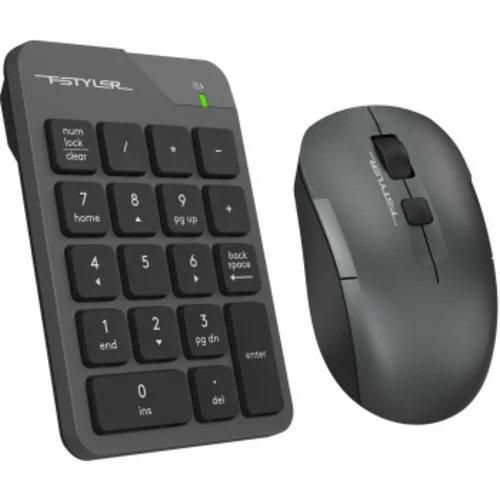 Числовой блок + мышь A4Tech Fstyler FG1600C Air клав:серый мышь:серый/черный USB беспроводная slim (FG1600C)
