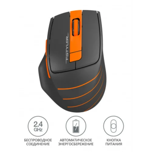 Мышь A4Tech Fstyler FG30 серый/оранжевый оптическая (2000dpi) беспроводная USB (6but)