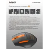 Мышь A4Tech Fstyler FG30S серый/оранжевый оптическая (2000dpi) silent беспроводная USB (6but)