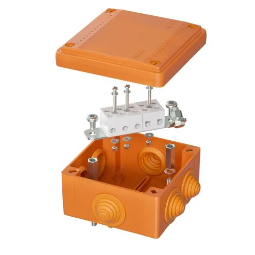 Коробка ответвительная FS 100х100х50мм 5р 450В 20А 10кв.мм с каб. вводами и клеммн. IP55 пластик. DK