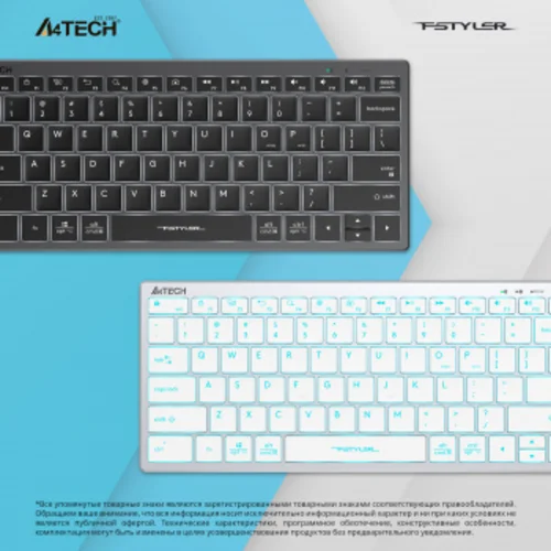 Клавиатура A4Tech Fstyler FX61 белый USB slim LED (FX61 WHITE)