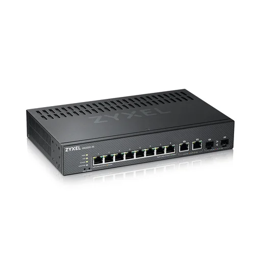 Коммутатор ZYXEL NebulaFlex Pro GS2220-10 Hybrid L2 Switch, rack 19 ", 8xGE, 2xCombo (SFP / RJ-45), silent, standalone / cloud management