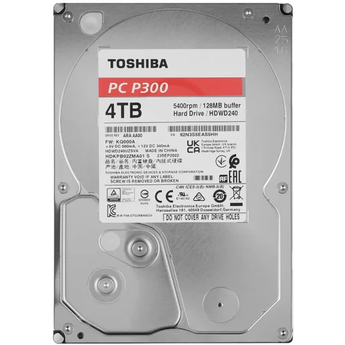Жесткий диск Toshiba SATA-III 4Tb HDWD240UZSVA Desktop P300 (5400rpm) 128Mb 3.5"