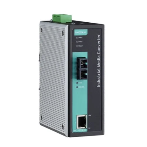 Медиаконвертер Ethernet 10/100BaseTX в 100BaseFX (многомодовое оптоволокно) в металлическом корпусе MOXA