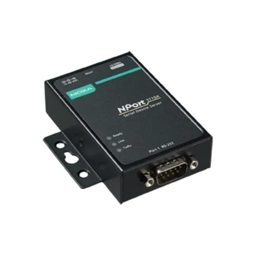 Сервер NPort 5110A-T 1-портовый усовершенствованный асинхронный сервер RS-232 в Ethernet с расширенным диапазоном температур MOXA