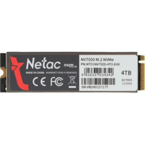 Накопитель SSD Netac PCIe 4.0 x4 4TB NT01NV7000-4T0-E4X NV7000 M.2 2280
