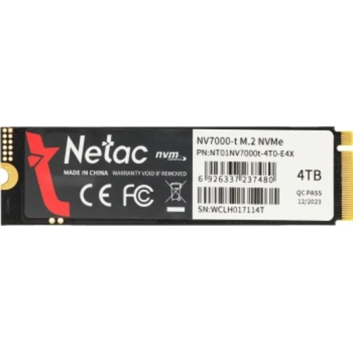 Накопитель SSD Netac PCIe 4.0 x4 4TB NT01NV7000T-4T0-E4X NV7000-t M.2 2280 1.91 DWPD