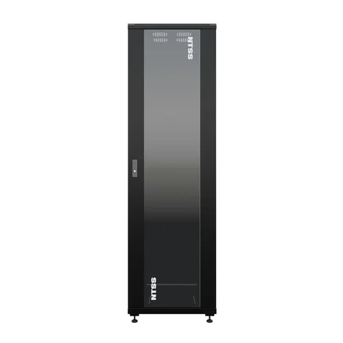 19" Напольный серверный шкаф NTSS ПРЕМИУМ 42U 600x800 мм, передняя дверь стекло, задняя глухая металл, боковые стенки, регулируемые опоры, RAL 9005