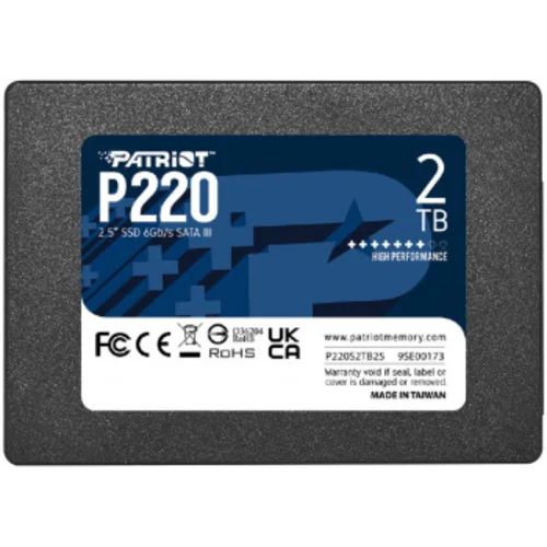 Накопитель SSD Patriot SATA-III 2TB P220S2TB25 P220 2.5"
