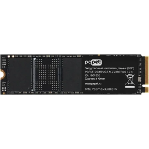 Накопитель SSD PC Pet PCIe 3.0 x4 512GB PCPS512G3 M.2 2280 OEM
