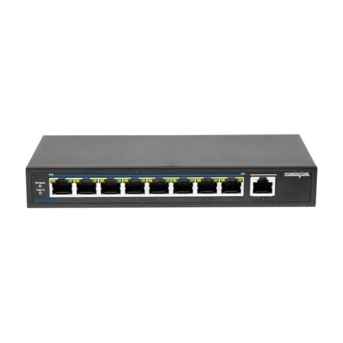 PoE коммутатор неуправляемый PUS-T08L-115M, 8x10/100BASE-TX 802.3af&at + 1х10/100/1000BASE-TX, c изол. портов, PoE бюджет 115Вт, до 30Вт на порт