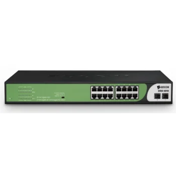 Неуправляемый PoE коммутатор, 16 портов GE PoE 180W + 2 порта uplink GE SFP