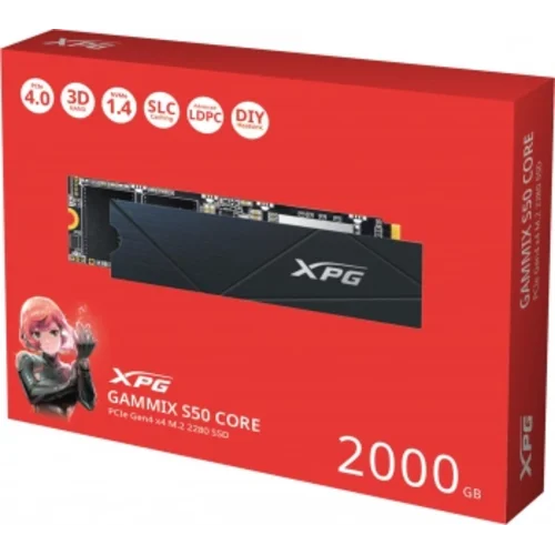 Накопитель SSD A-Data PCIe 4.0 x4 2TB SGAMMIXS50C-2000G-CS Gammix S50 Core XPG M.2 2280