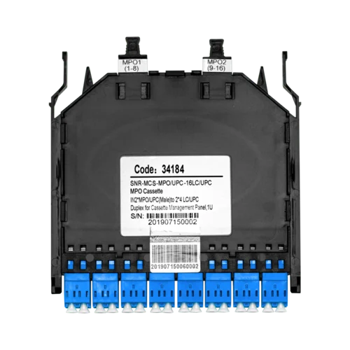Кассета распределительная MPO/APC на 16LC/UPC портов SM для SNR-CMP-144P
