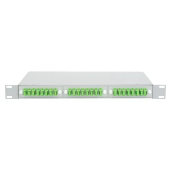 Кросс оптический 19" (ШКОС) укомплектованный на 24 SC/APC порта (комплект с розетками и пигтейлами)