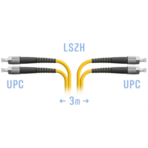 Патчкорд оптический FC/UPC SM Duplex 3 метр