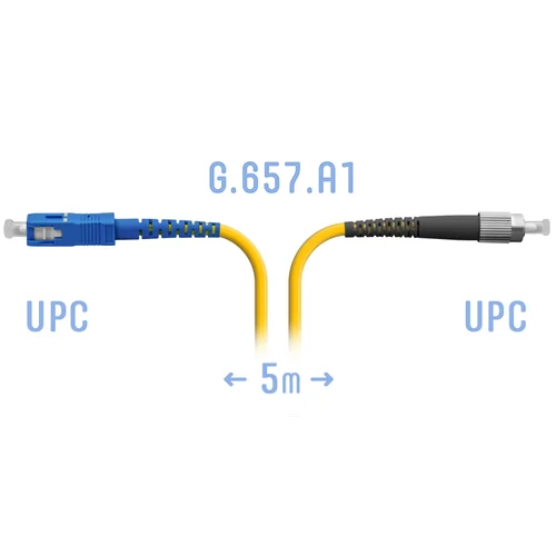 Патчкорд оптический FC/UPC-SC/UPC SM G.657.A1 5 метров