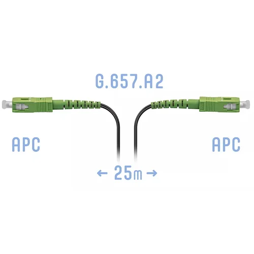 Патчкорд оптический FTTH SC/APC, кабель 604-04-01, 25 метров