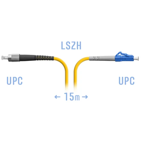 Патчкорд оптический LC/UPC-FC/UPC SM 15метров