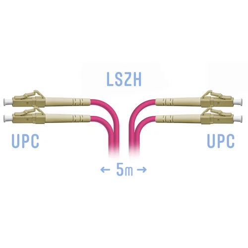 Патчкорд оптический LC/UPC-LC/UPC MM (OM4) Duplex 5 метров