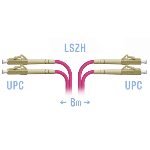 Патчкорд оптический LC/UPC-LC/UPC MM (OM4) Duplex 6 метров