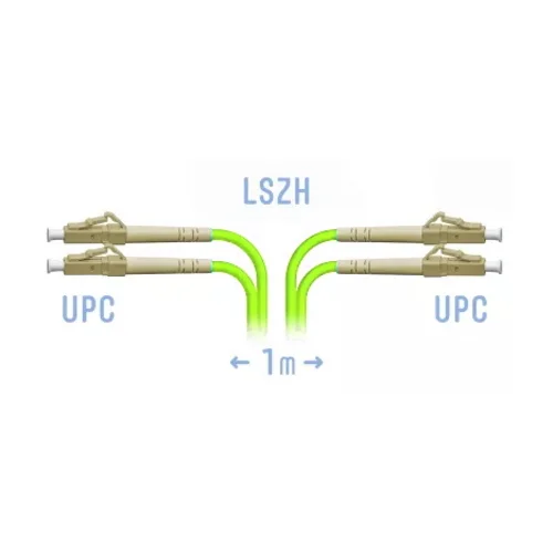 Патчкорд оптический LC/UPC-LC/UPC MM (OM5) Duplex 1 метр, 2мм