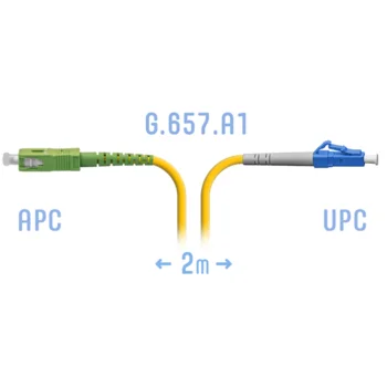 Патчкорд оптический LC/UPC-SC/APC SM G.657.A1 2 метра