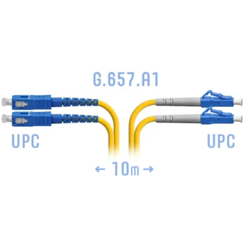 Патчкорд оптический LC/UPC-SC/UPC SM G.657.A1 Duplex 10 метров