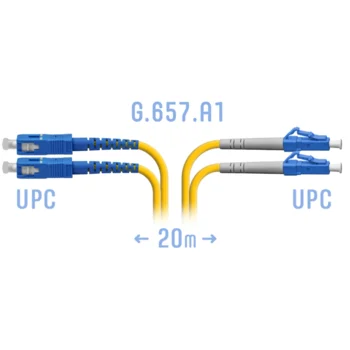 Патчкорд оптический LC/UPC-SC/UPC SM G.657.A1 Duplex 20 метров