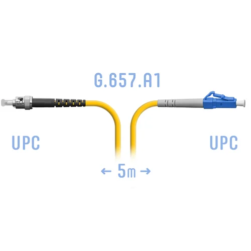 Патчкорд оптический LC/UPC-ST/UPC SM G.657.A1 5 метров