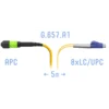 Патчкорд оптический MPO/APC-8LC/UPC SM G.657.A1 5 метров