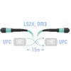 Патчкорд оптический MPO/UPC FF MM, 12 волокон, 15 метров (Cross)