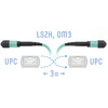 Патчкорд оптический MPO/UPC FF MM, 12 волокон, 3 метра (Cross)