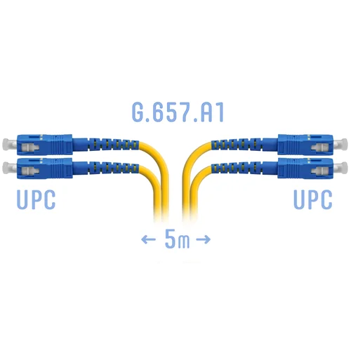 Патчкорд оптический SC/UPC SM G.657.A1 Duplex 5 метров
