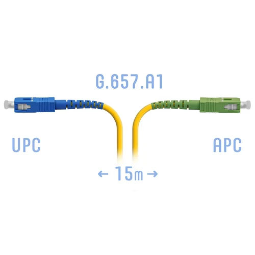 Патчкорд оптический SC/UPC-SC/APC SM G.657.A1 15 метров