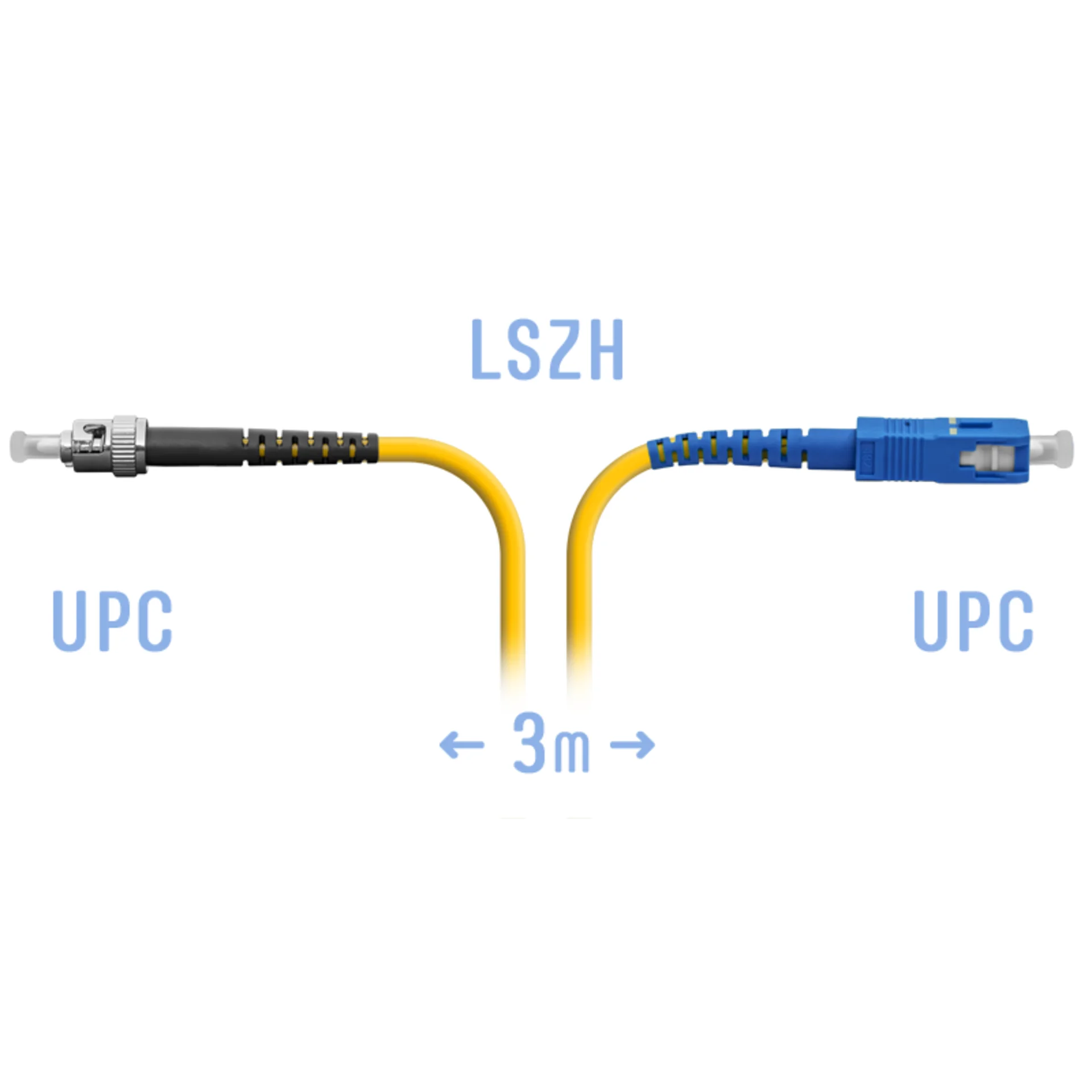 Патчкорд оптический ST/UPC-SC/UPC SM  3метра