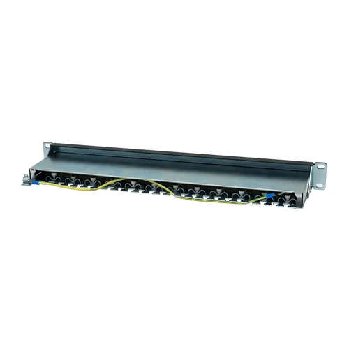 Коммутационная панель SNR, 19" экранированная, 1U, 24 порта, cat.6А, горизонтальная заделка